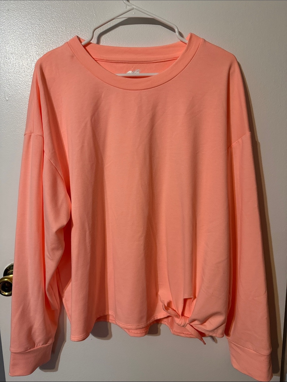 Avia Coral Knot-Hem Crewneck Sweatshirt